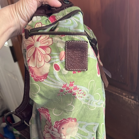 Lucky Brand Italian Leather Purse cognac brown slouchy shoulder hobo - Picture 6 of 10